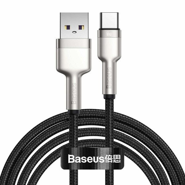 Baseus Cafule Braided USB 2.0 Cable USB-C male - USB-A male Μαύρο 2m (CAKF000201)